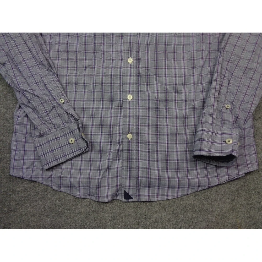 UNTUCKit Shirt Mens‎ L  Purple Plaid Performance Button Up Long Sleeve Stretch
